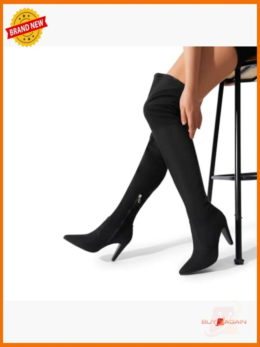 Women's Thigh High Boots Over The Knee Heels Pointed Toe Stiletto